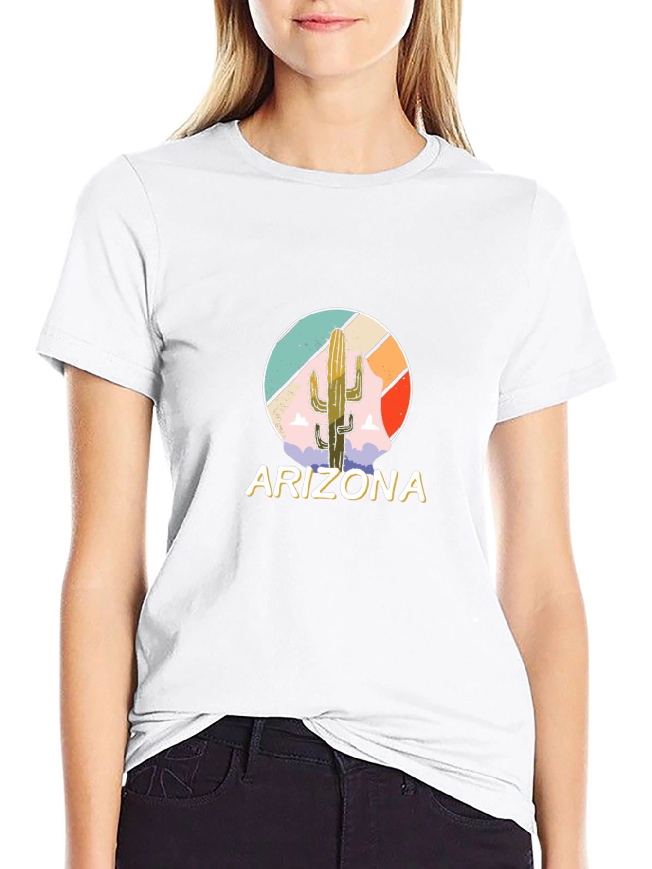 Arizona Cactus Graphic Tee - Mens Black T-Shirt