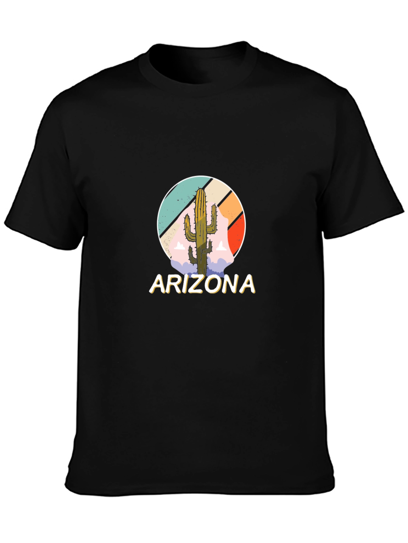 Arizona Cactus Graphic Tee - Mens Black T-Shirt