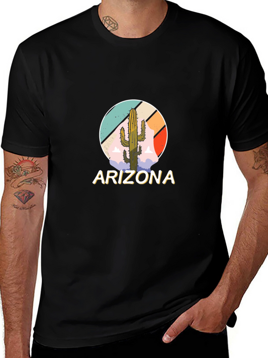 Arizona Cactus Graphic Tee - Mens Black T-Shirt
