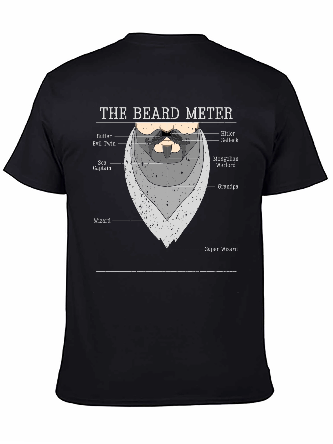 Beard Meter T-Shirt Funny Facial Hair Graphic Tee