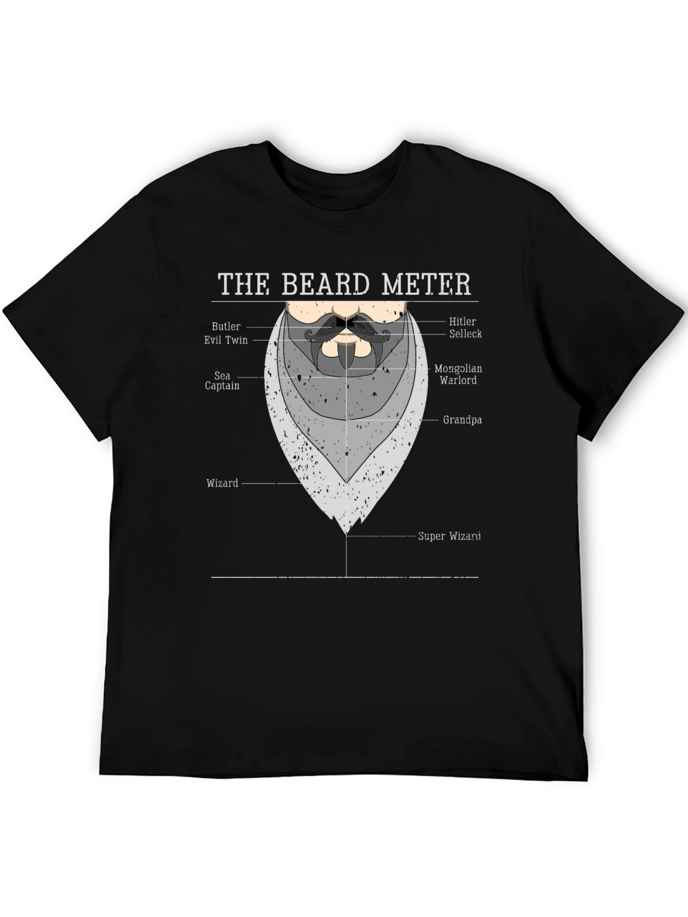 Beard Meter T-Shirt Funny Facial Hair Graphic Tee