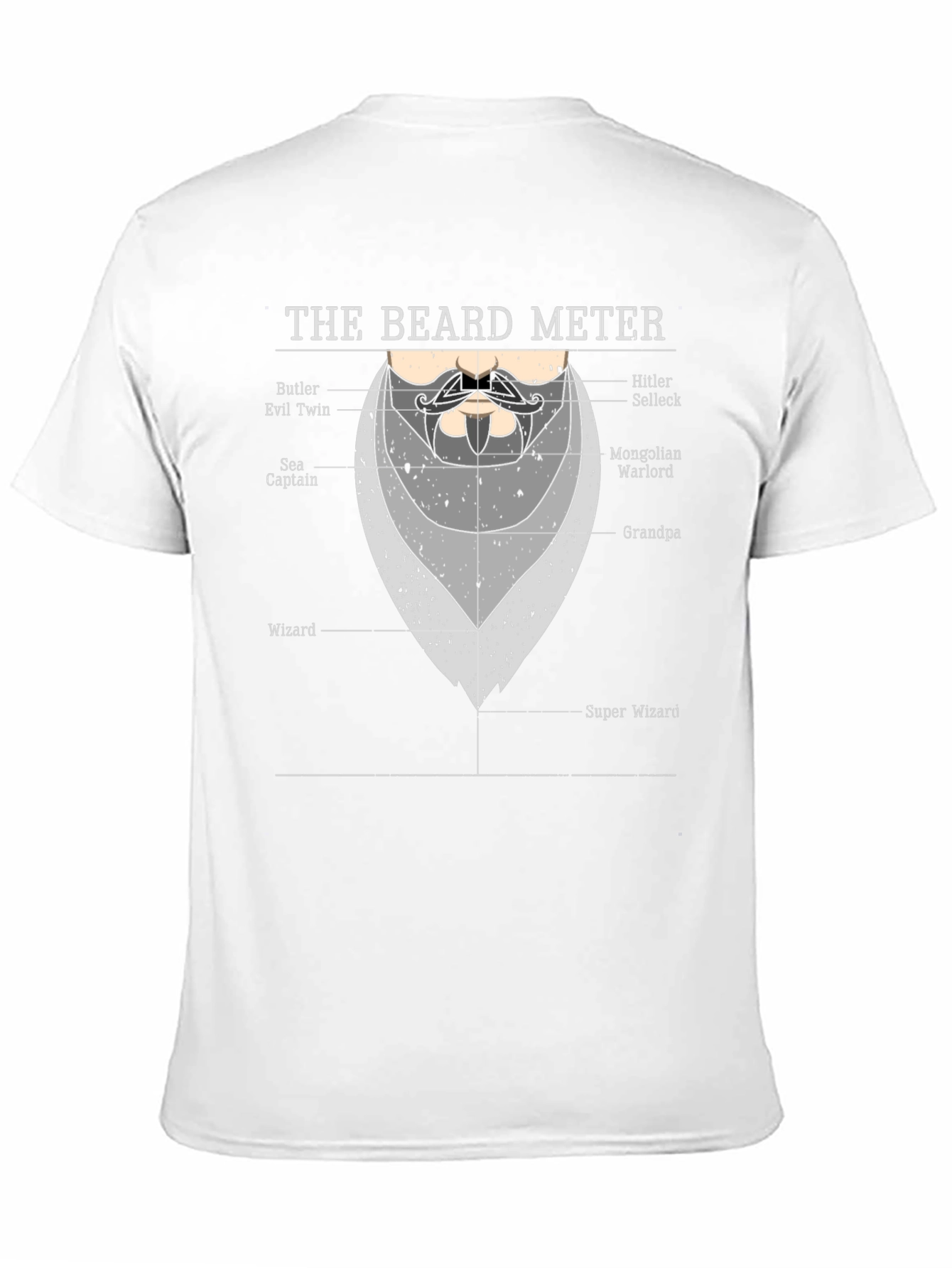 Beard Meter T-Shirt Funny Facial Hair Graphic Tee