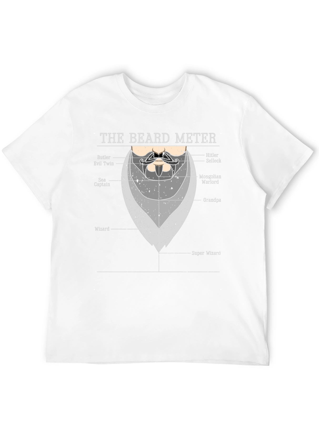 Beard Meter T-Shirt Funny Facial Hair Graphic Tee