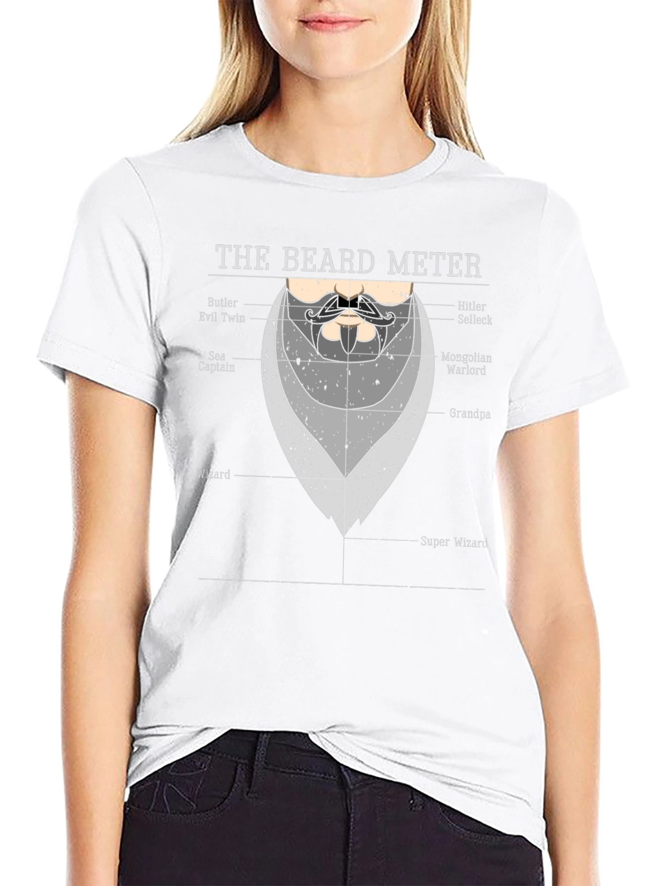 Beard Meter T-Shirt Funny Facial Hair Graphic Tee