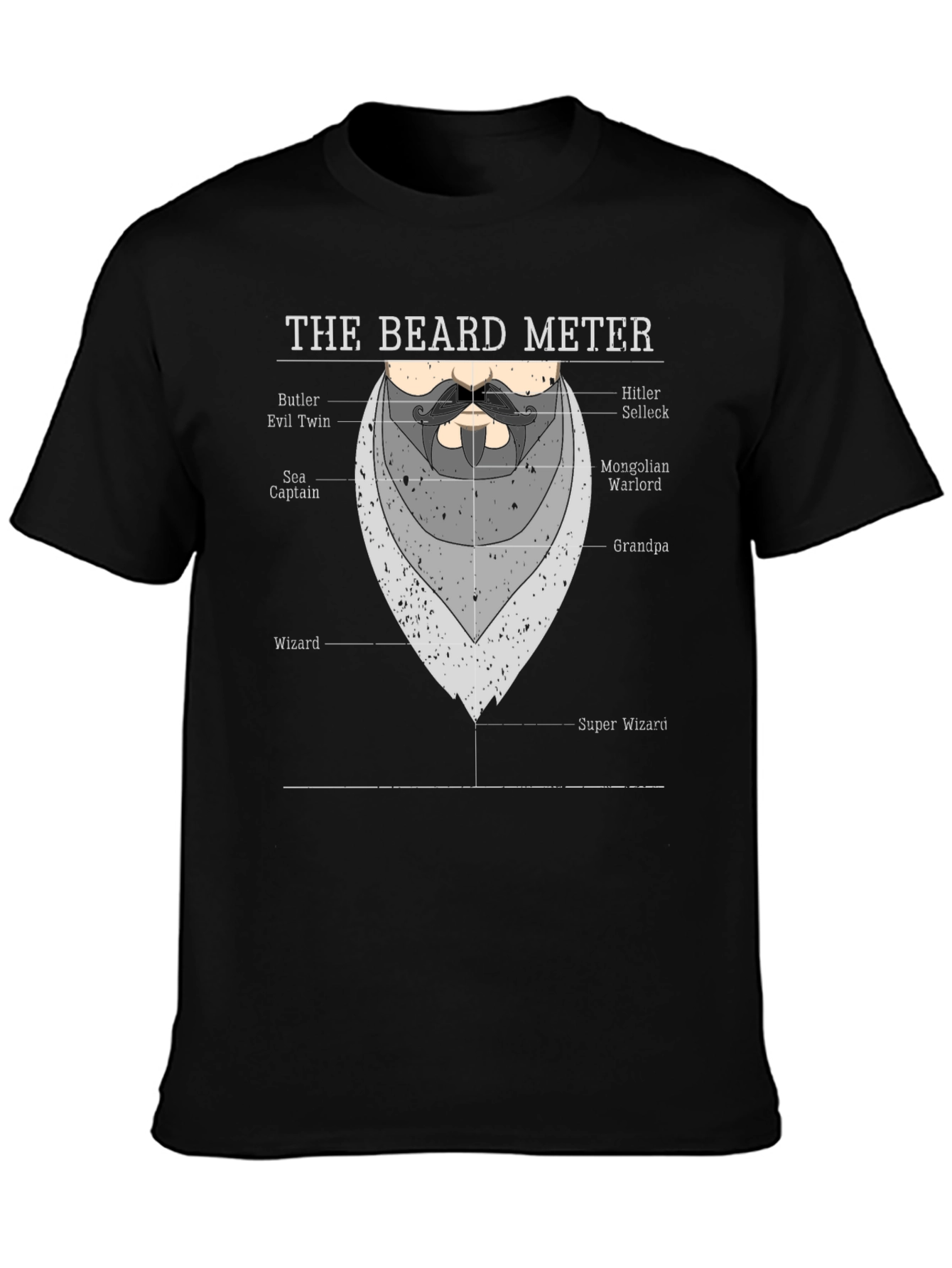 Beard Meter T-Shirt Funny Facial Hair Graphic Tee