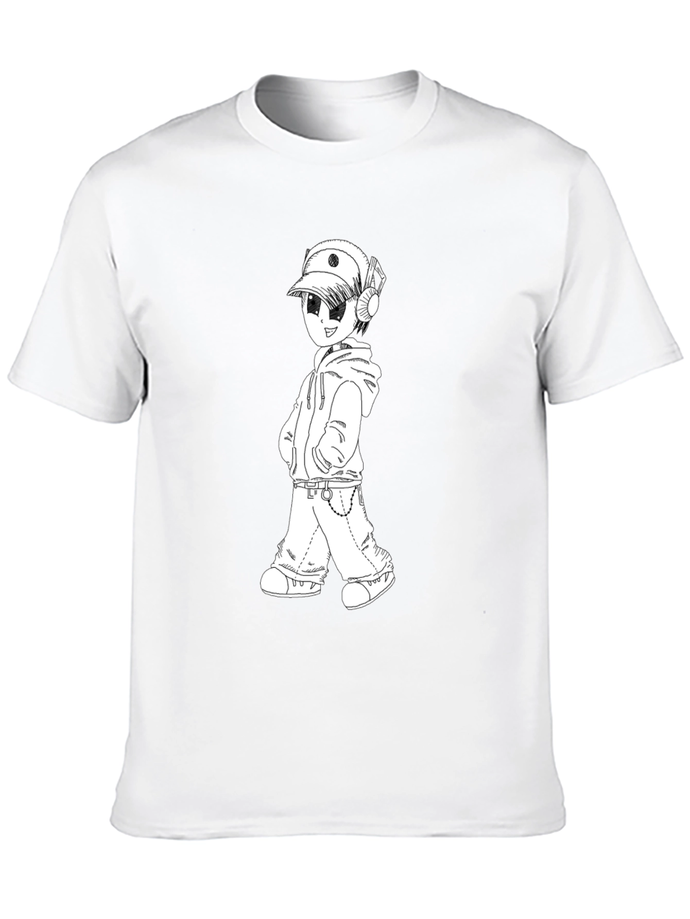 Anime Boy Graphic Black T-Shirt
