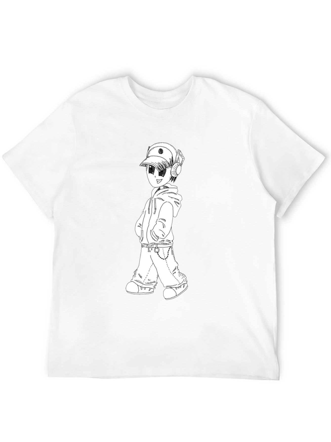Anime Boy Graphic Black T-Shirt