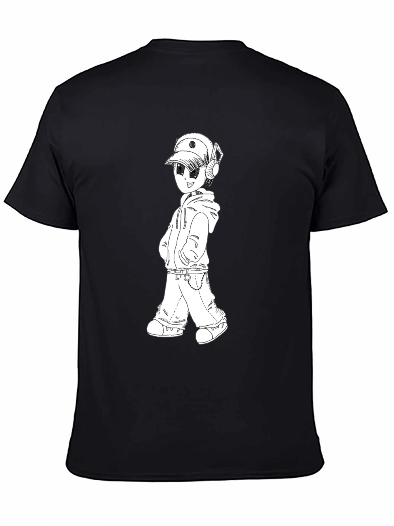 Anime Boy Graphic Black T-Shirt