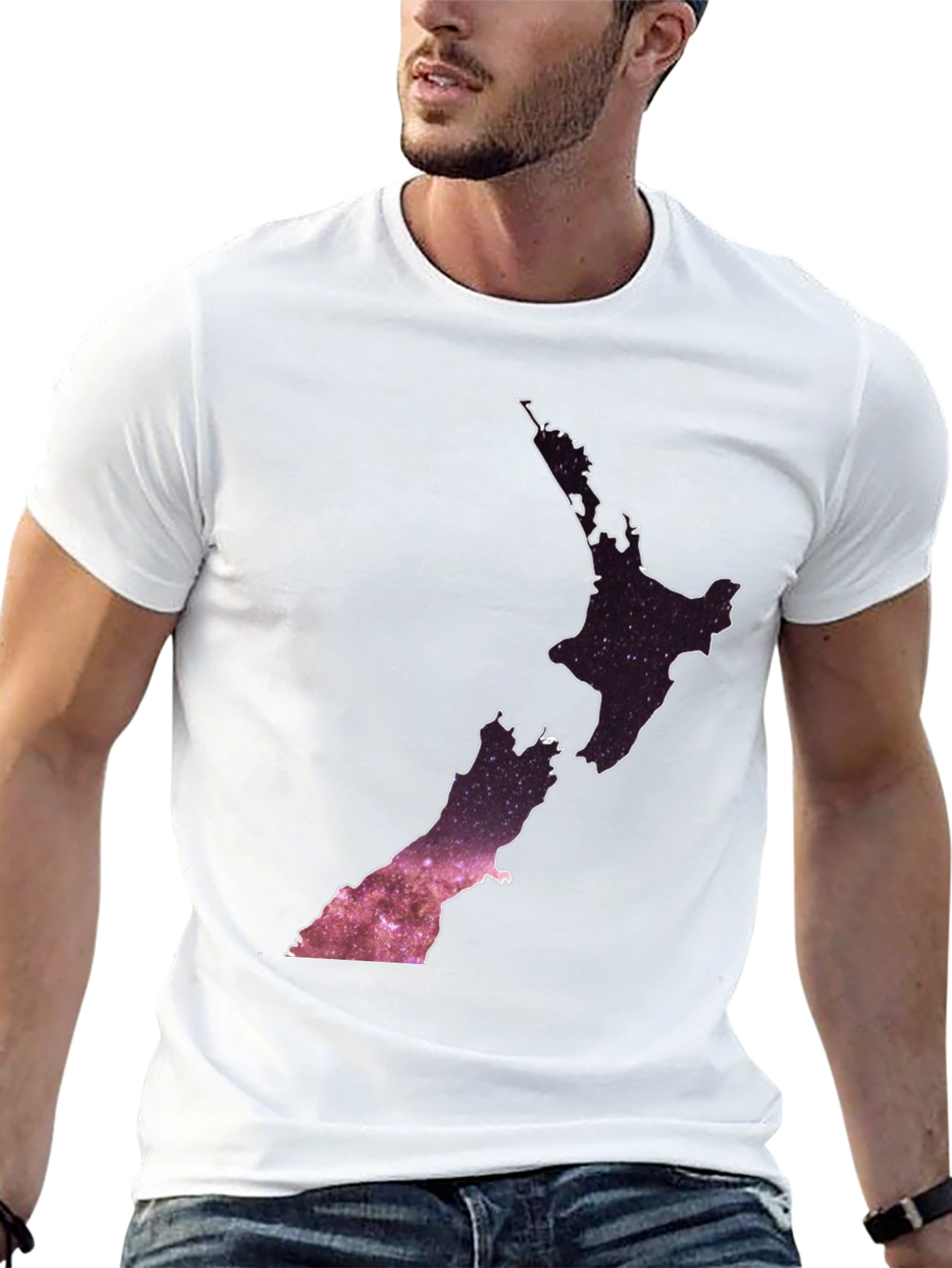 New Zealand Map Galaxy Graphic Tee