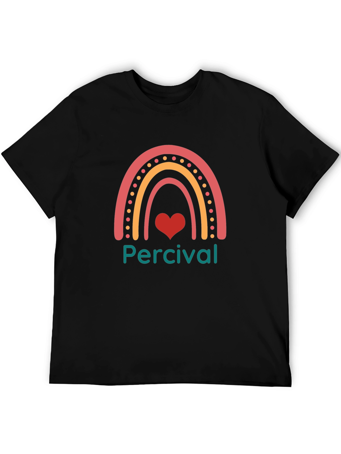 Percival Rainbow Heart T-Shirt - Black