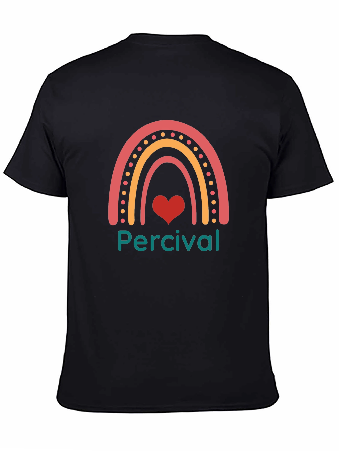 Percival Rainbow Heart T-Shirt - Black