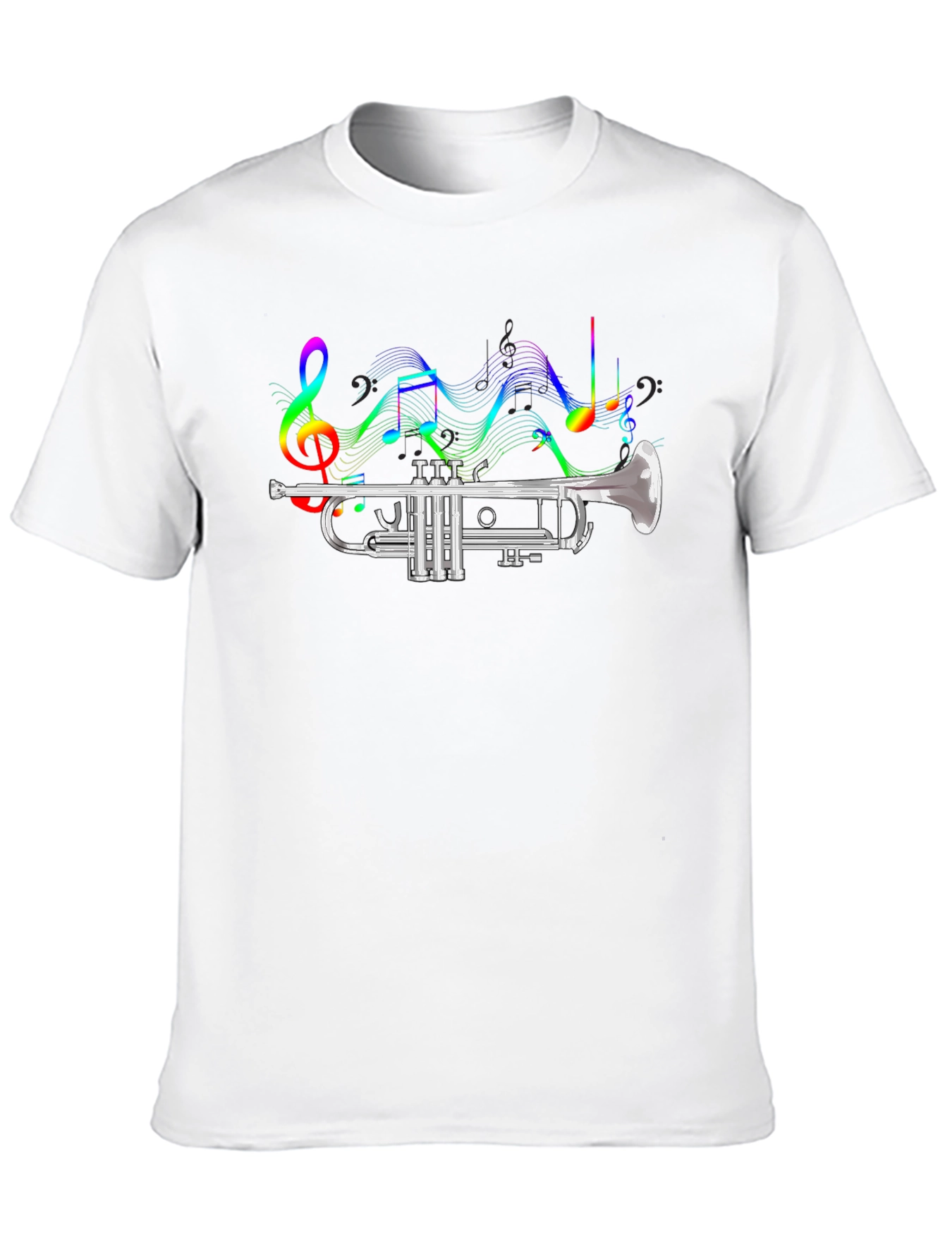 Trumpet & Music Notes Graphic T-Shirt