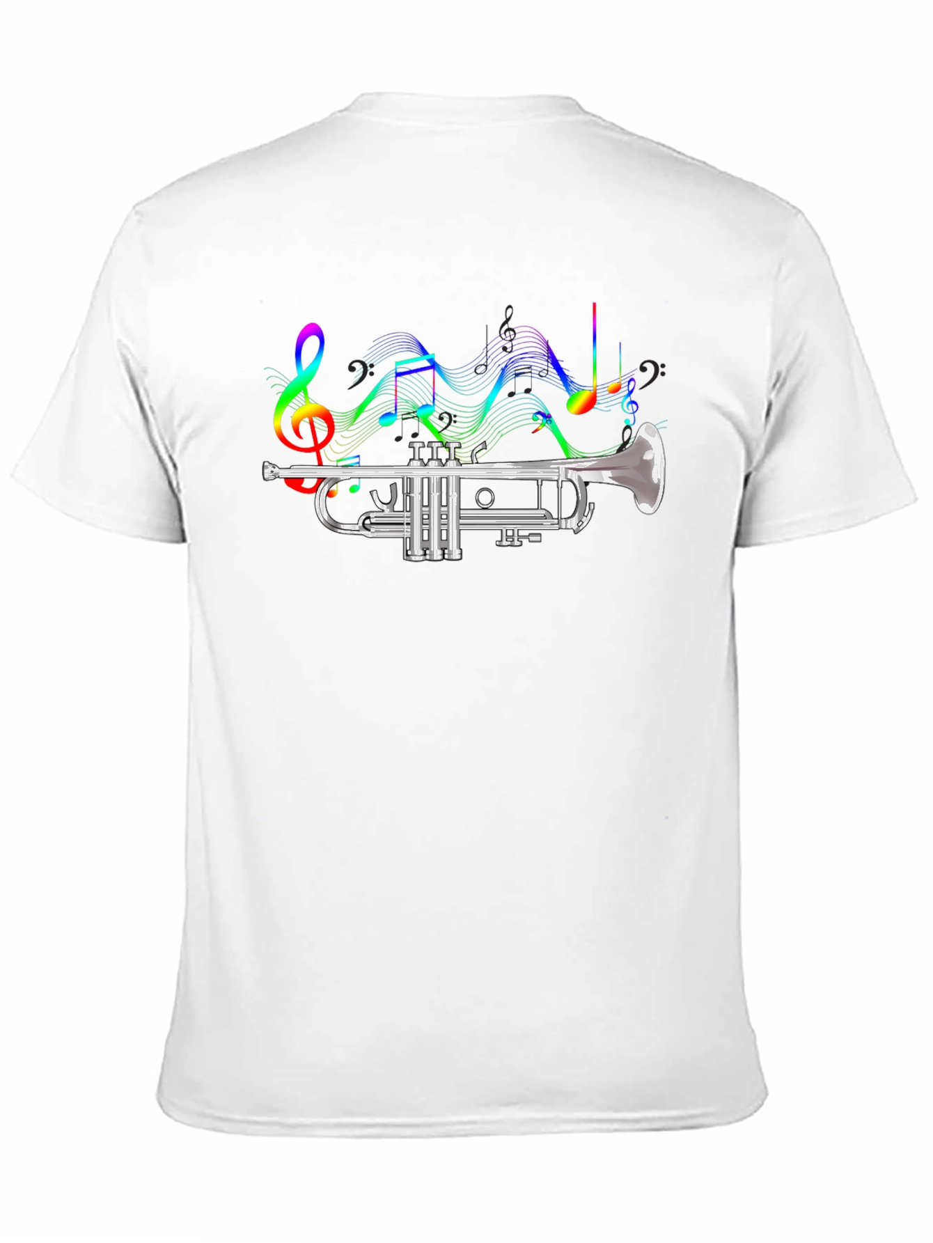 Trumpet & Music Notes Graphic T-Shirt