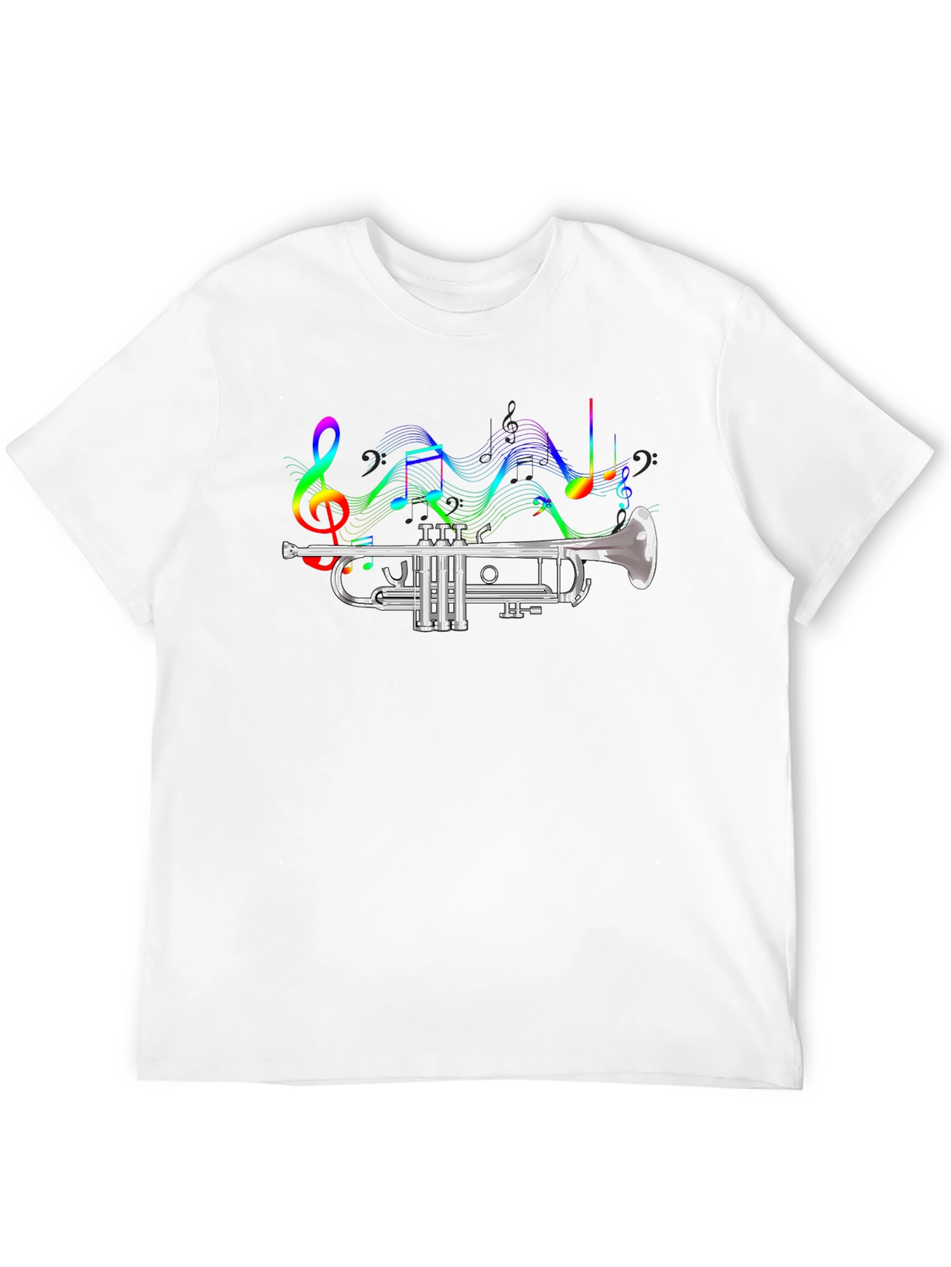 Trumpet & Music Notes Graphic T-Shirt