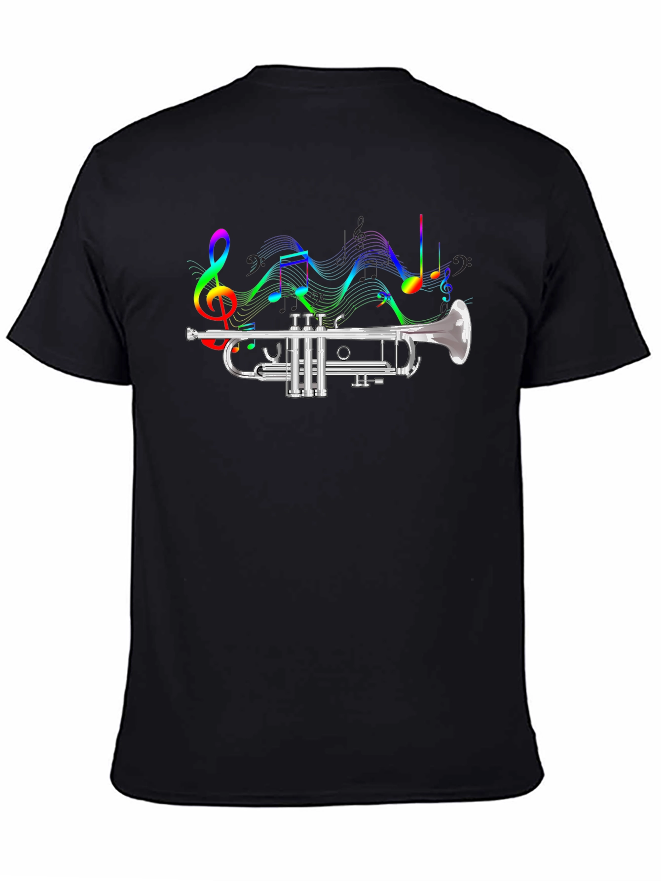 Trumpet & Music Notes Graphic T-Shirt