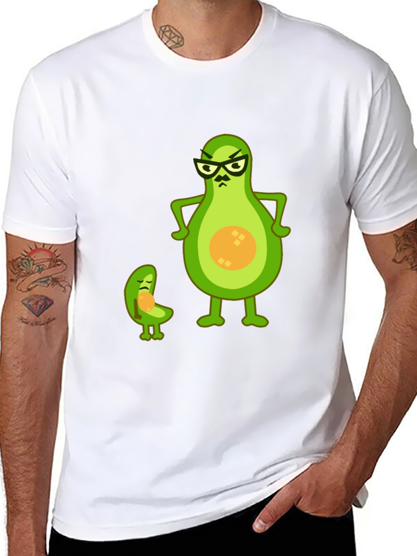 Avocado Dad and Son Graphic Tee - Black