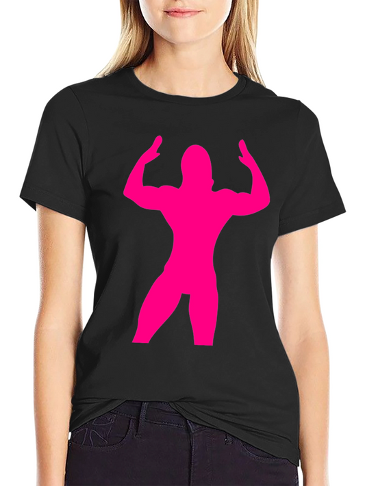 Muscle Man Silhouette T-Shirt - Bodybuilder Gym Tee