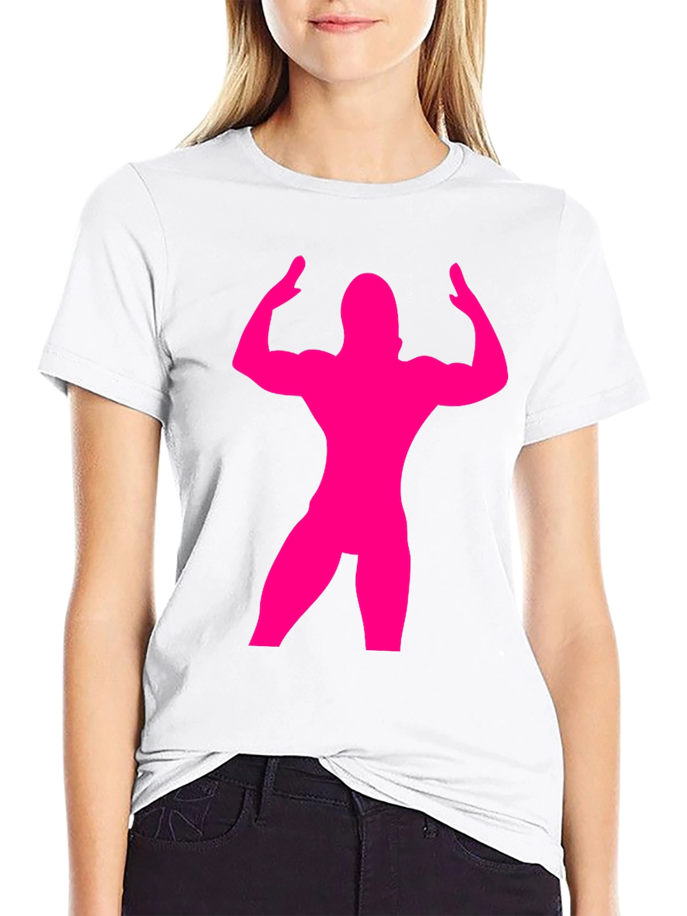 Muscle Man Silhouette T-Shirt - Bodybuilder Gym Tee