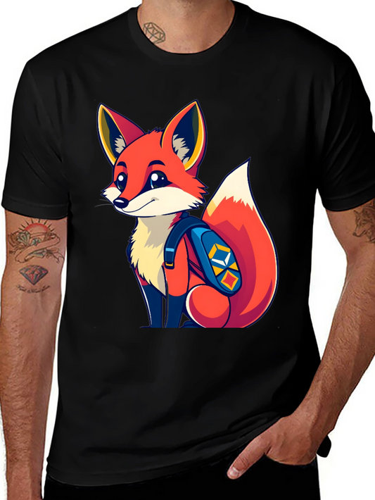 Fox with Backpack Graphic Tee