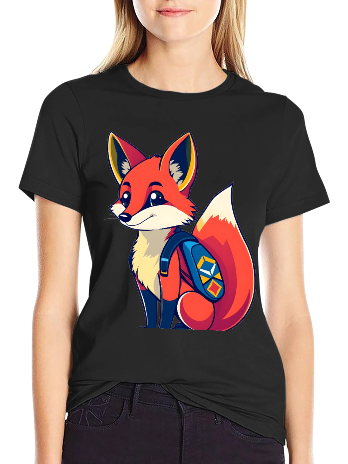 Fox with Backpack Graphic Tee