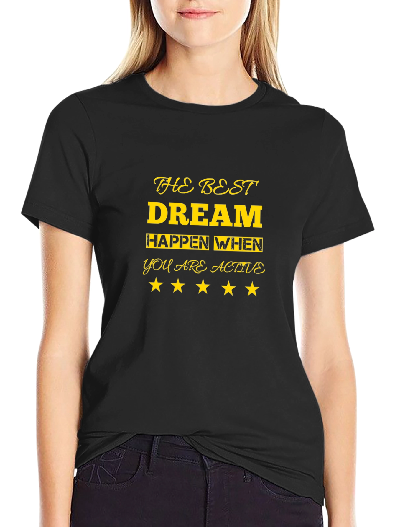 Inspirational Dream Active Black T-Shirt
