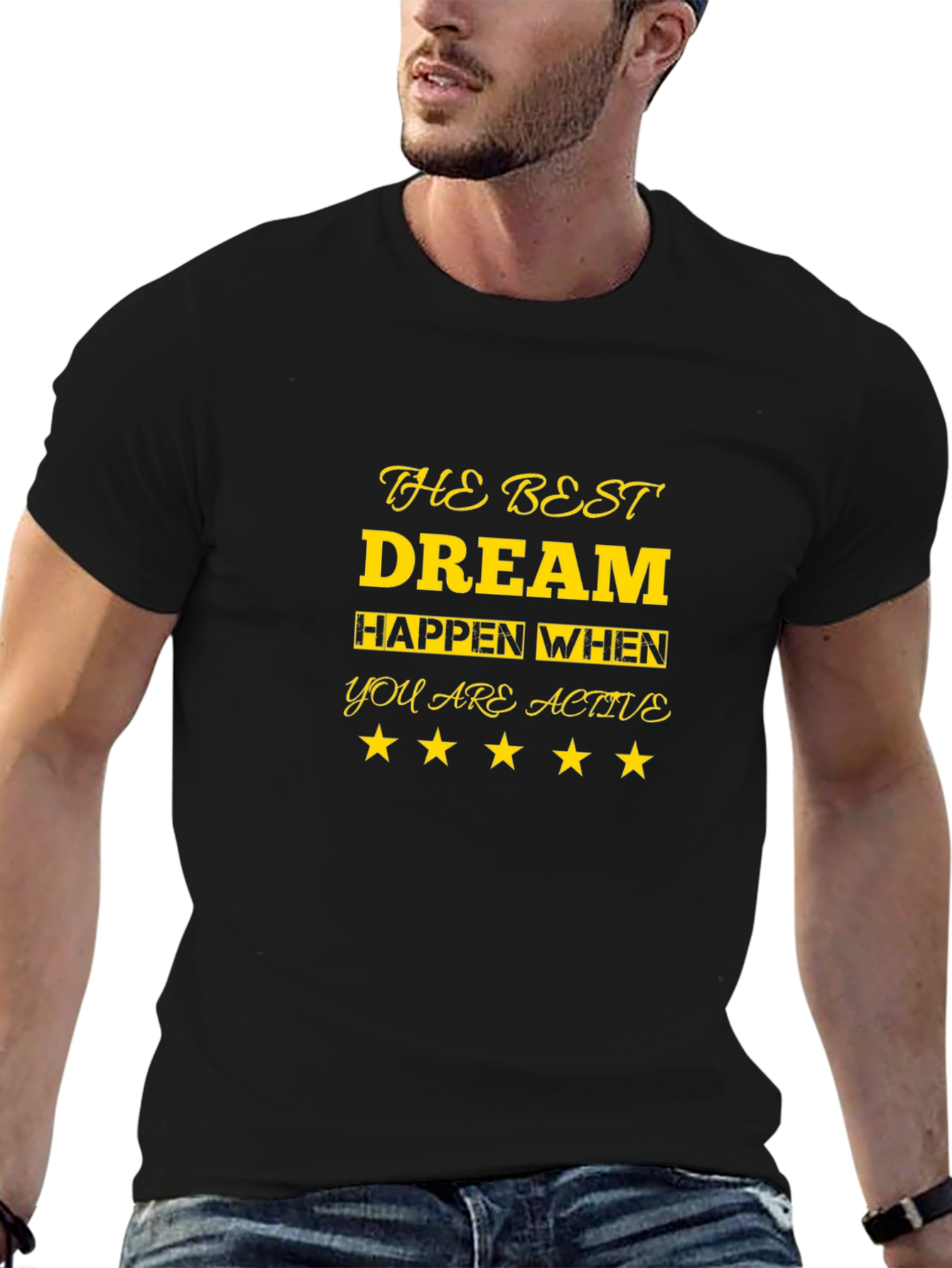 Inspirational Dream Active Black T-Shirt