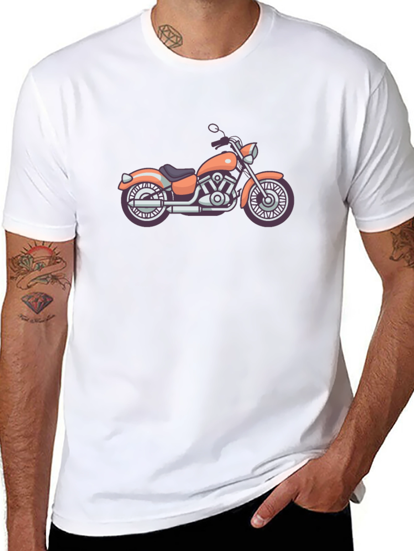 Motorcycle Graphic Mens Black T-Shirt