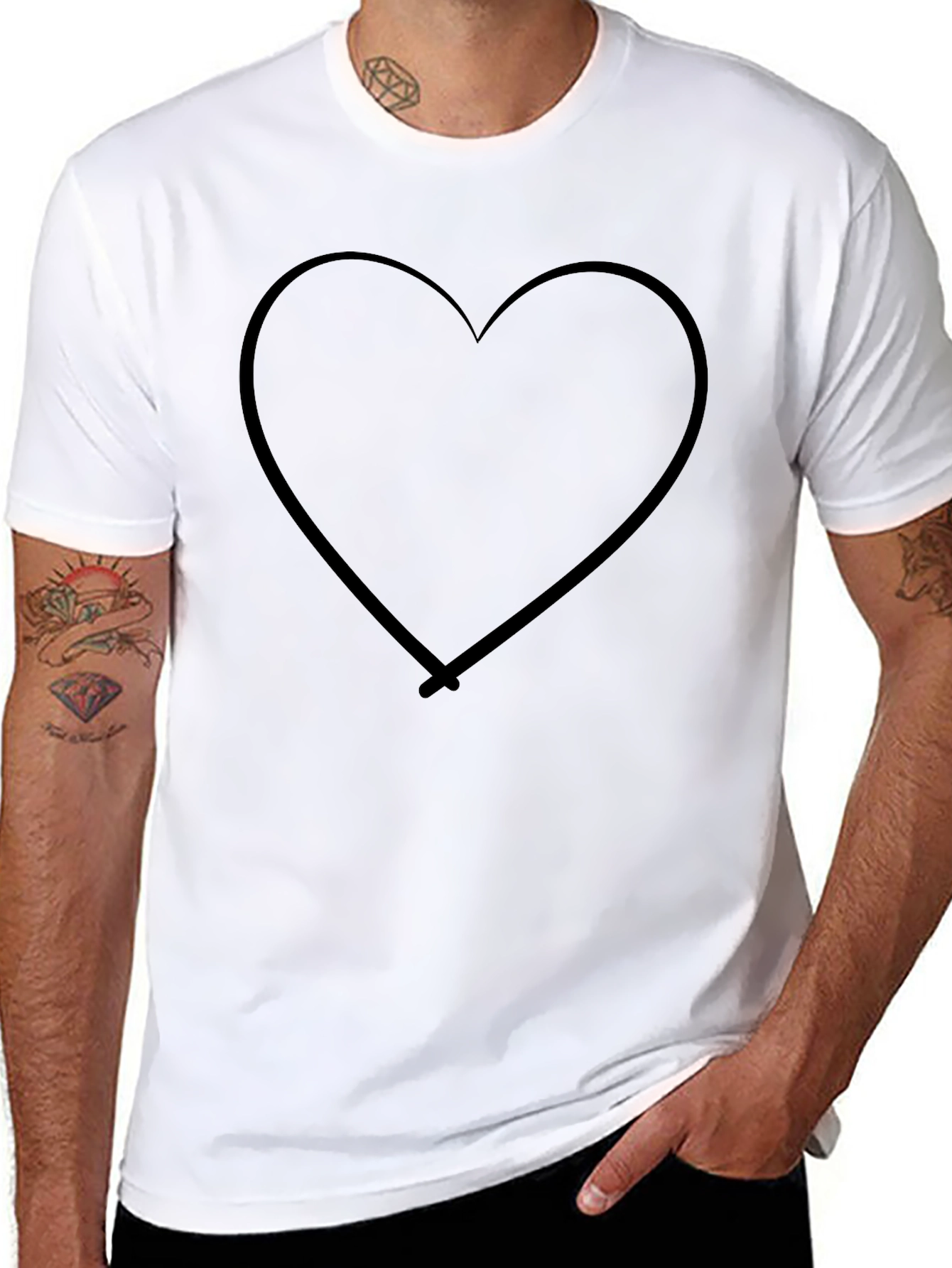 Heart Graphic Black T-Shirt