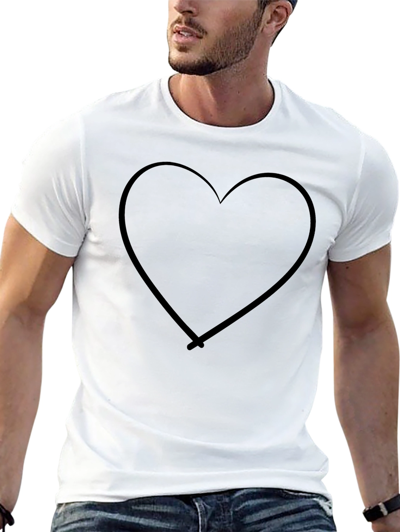 Heart Graphic Black T-Shirt