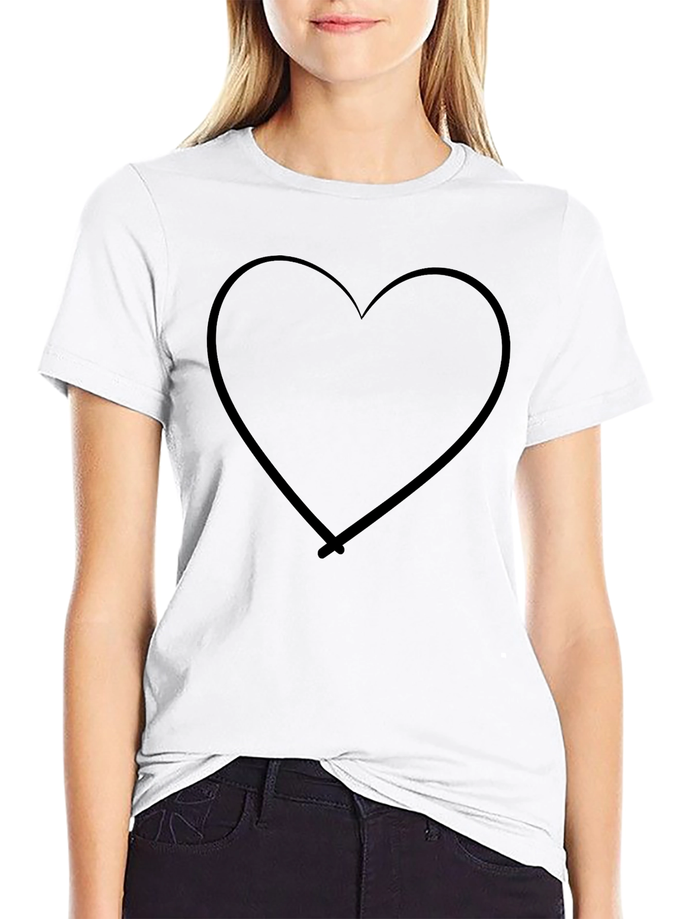 Heart Graphic Black T-Shirt