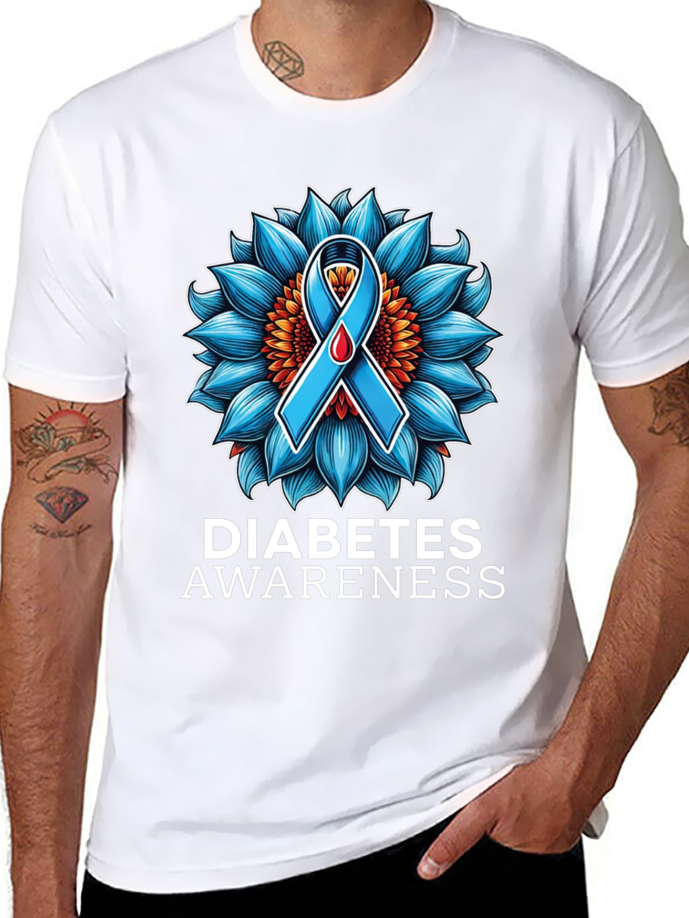 Diabetes Awareness Sunflower Ribbon T-Shirt