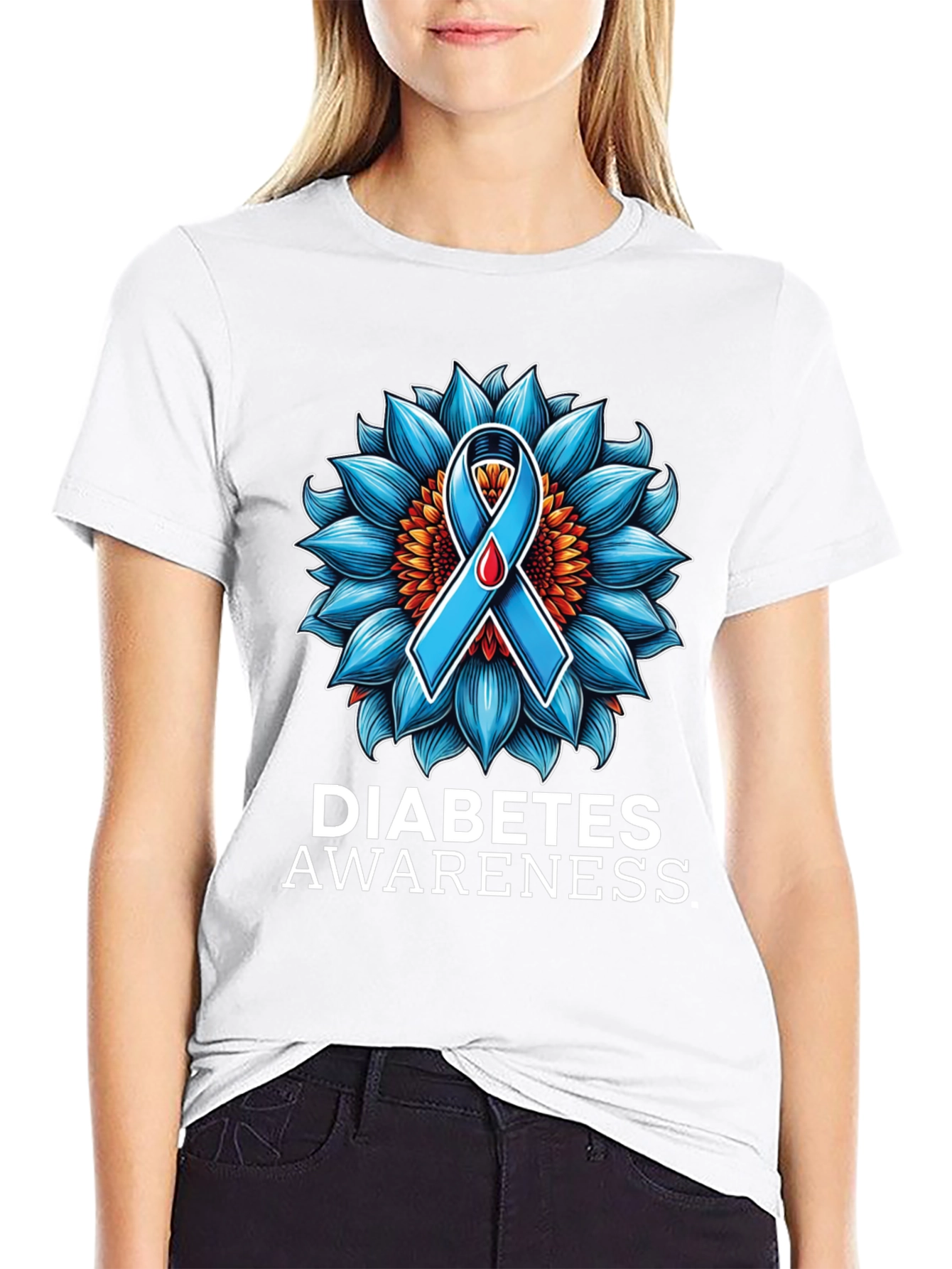 Diabetes Awareness Sunflower Ribbon T-Shirt