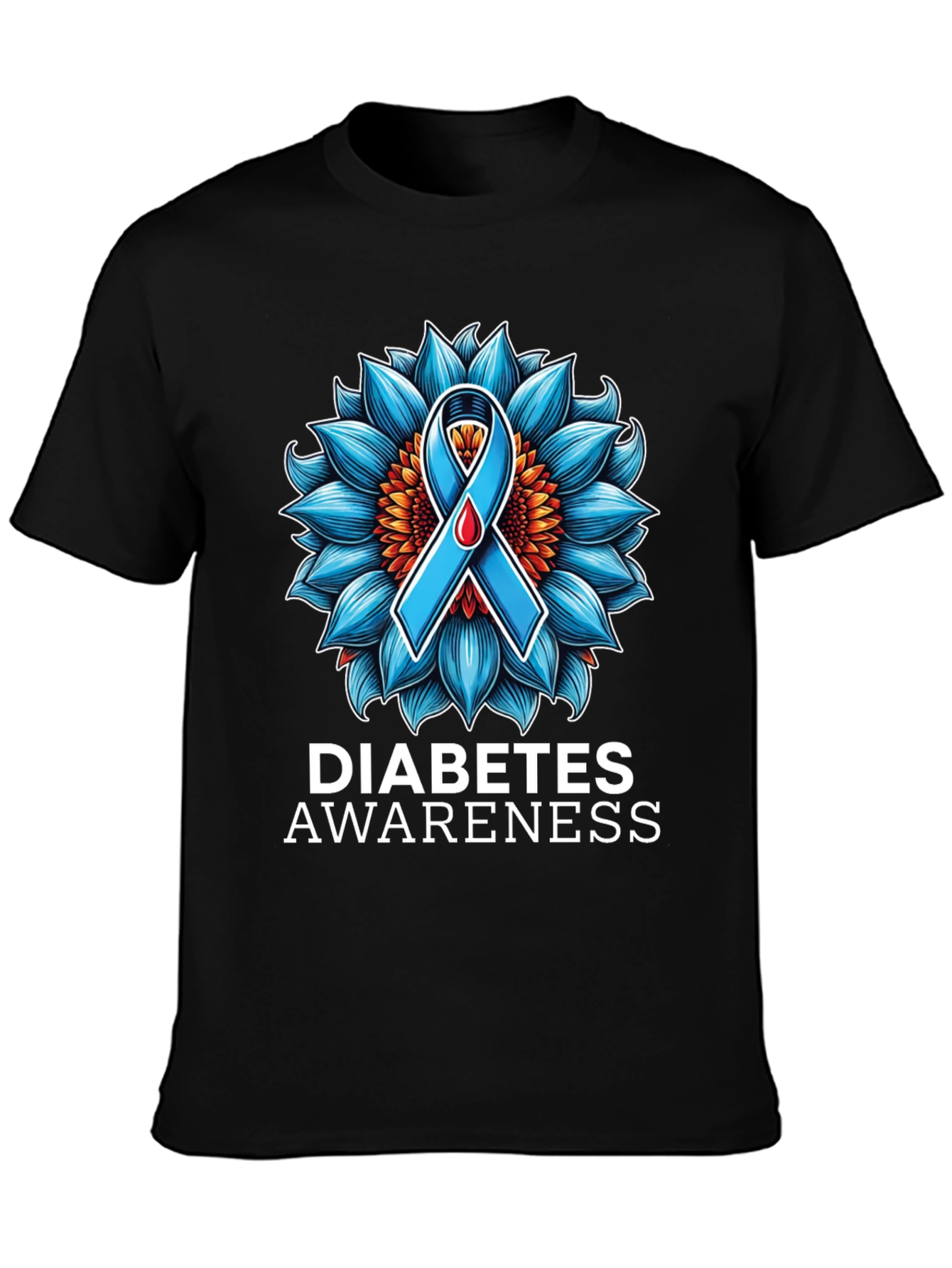 Diabetes Awareness Sunflower Ribbon T-Shirt