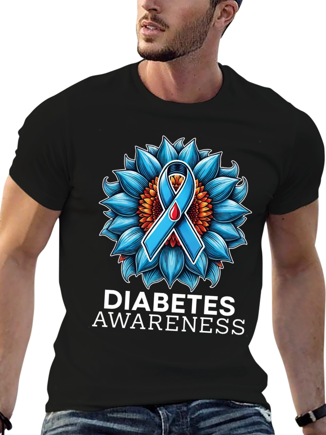 Diabetes Awareness Sunflower Ribbon T-Shirt