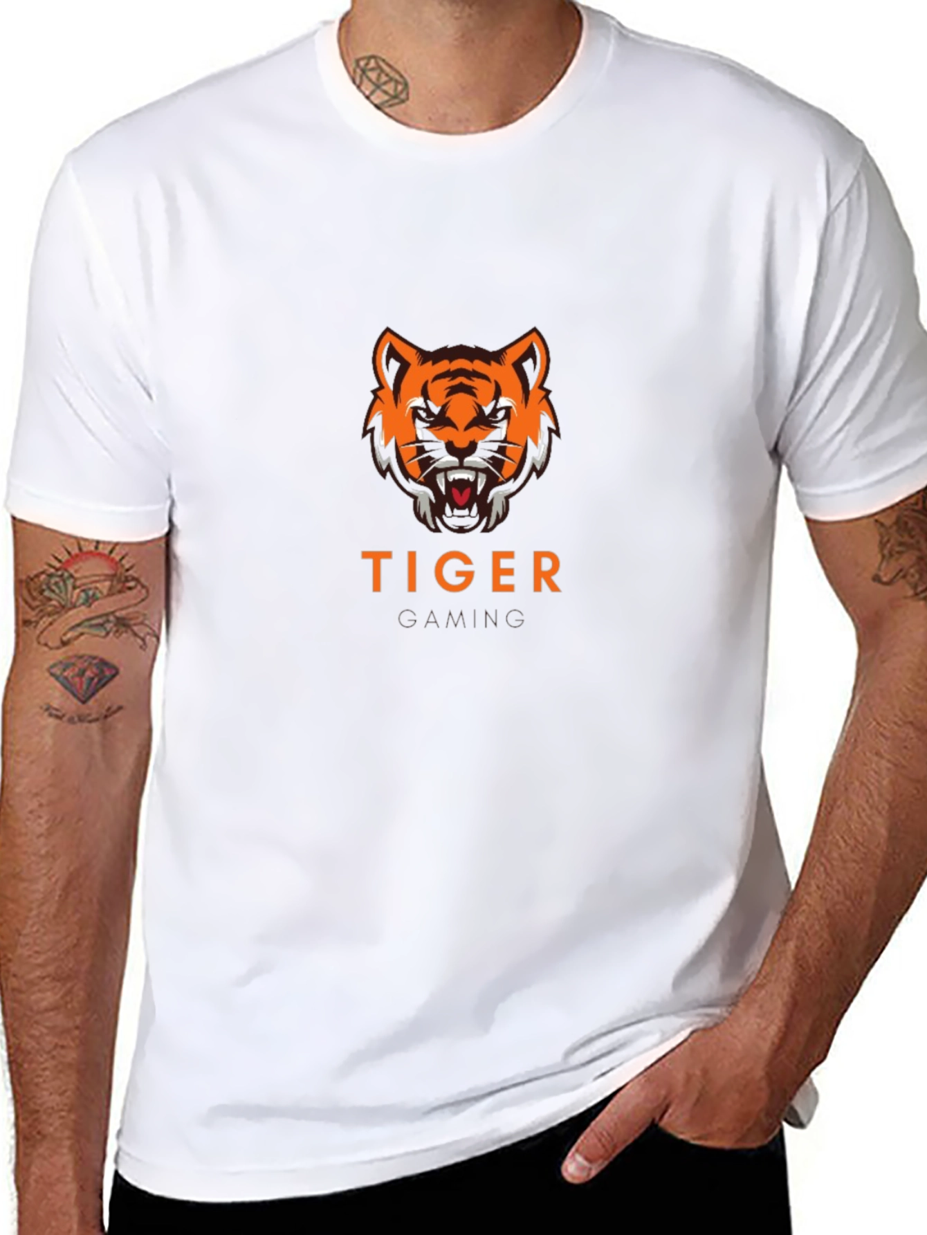 Tiger Gaming Graphic Black T-Shirt