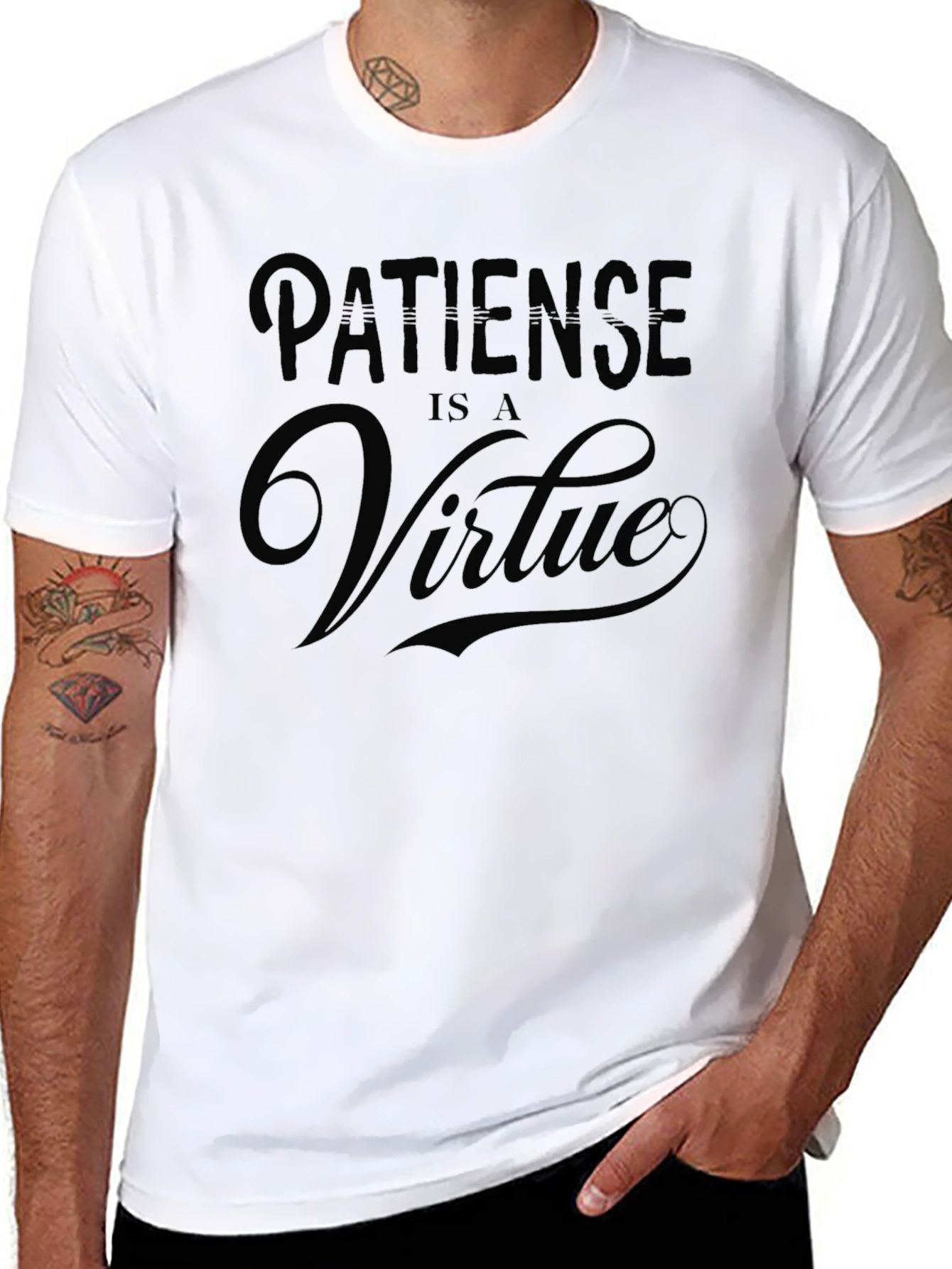 Patience is a Virtue Black T-Shirt