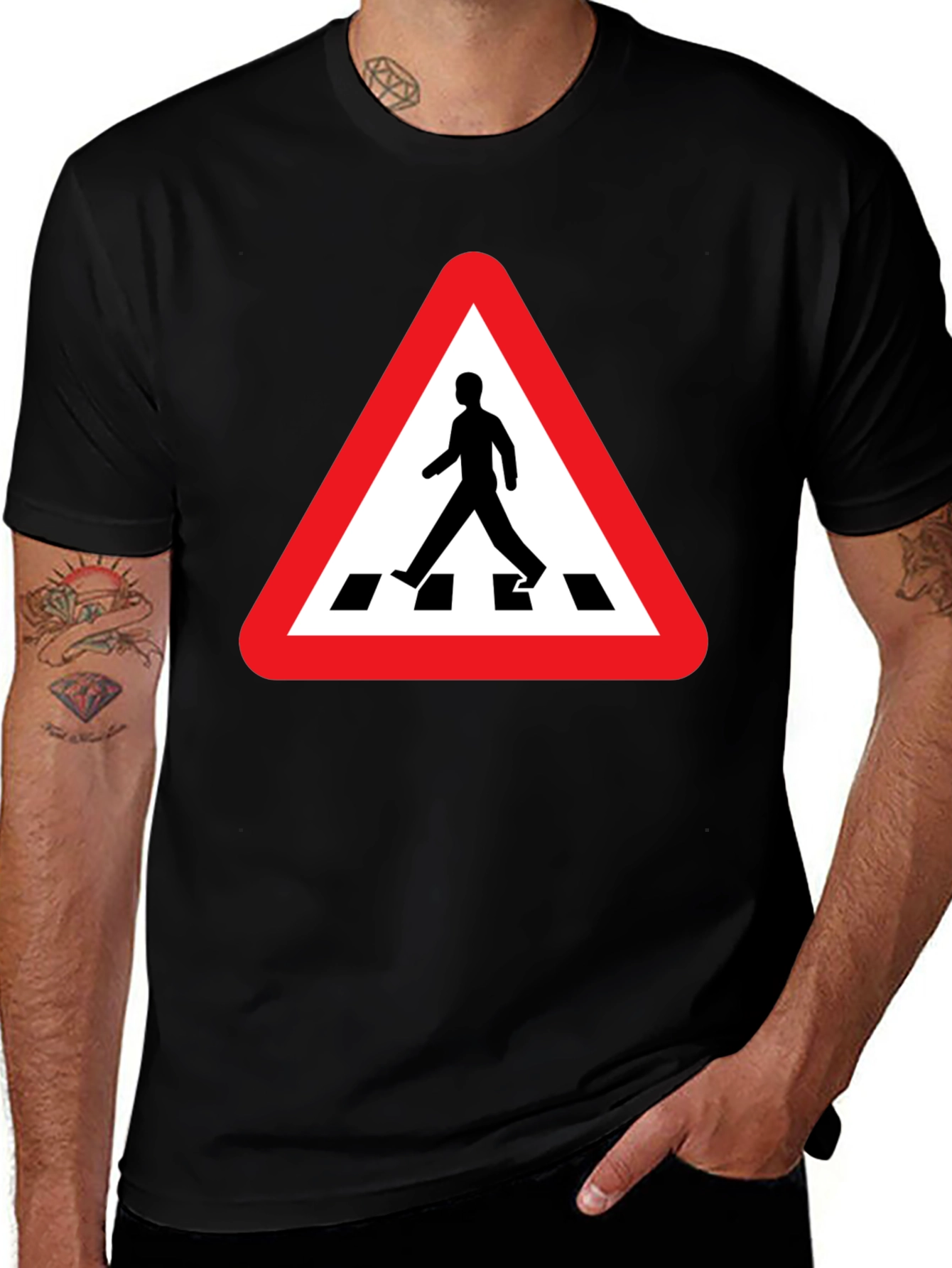 Pedestrian Crossing Black T-Shirt