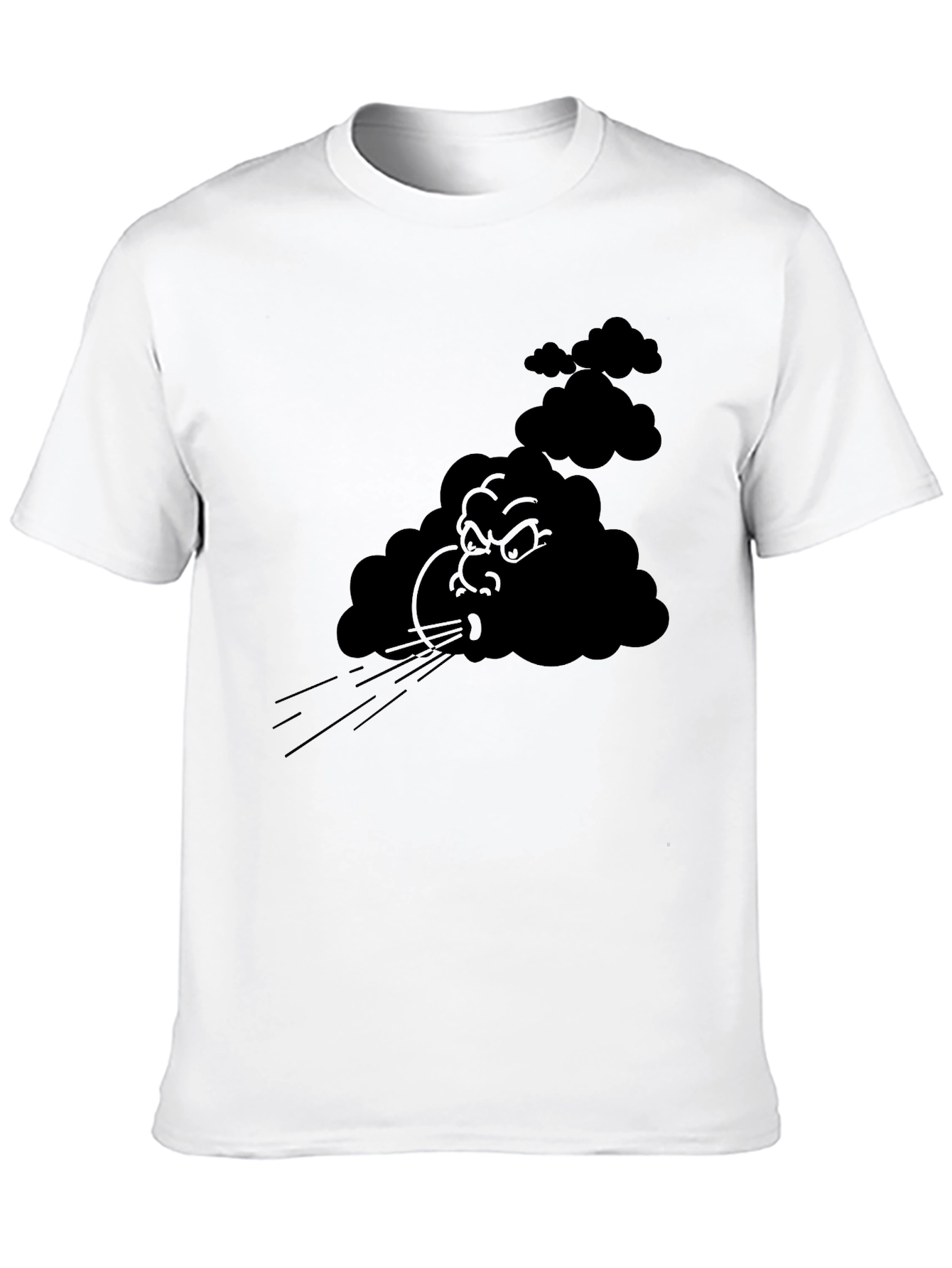 Angry Cloud Graphic Tee - Black Cotton T-Shirt