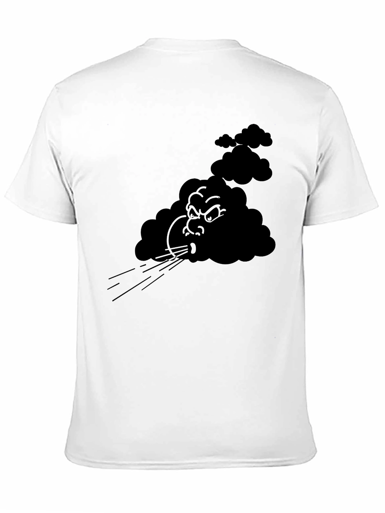 Angry Cloud Graphic Tee - Black Cotton T-Shirt