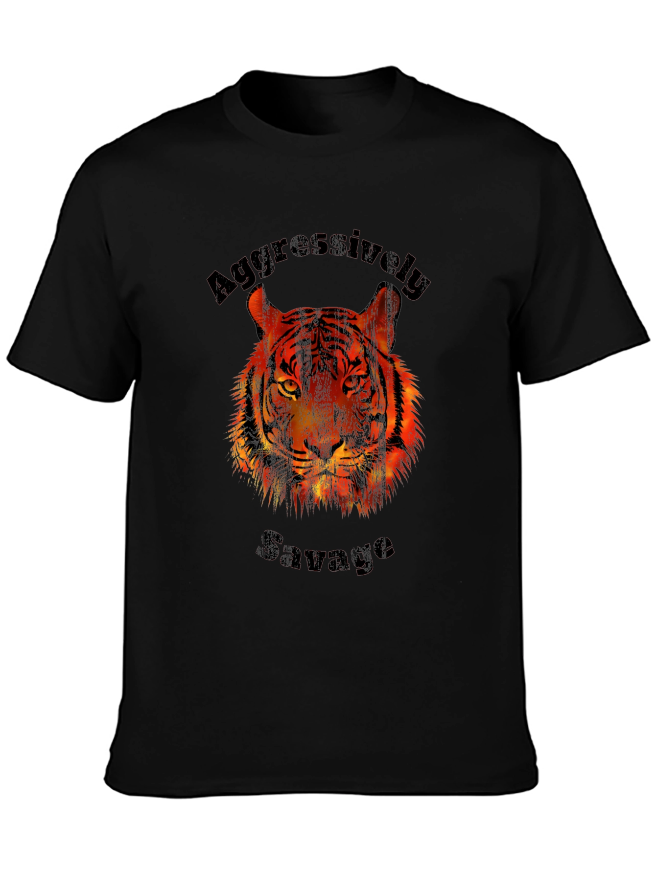 Aggressively Savage Tiger Graphic Print T-Shirt