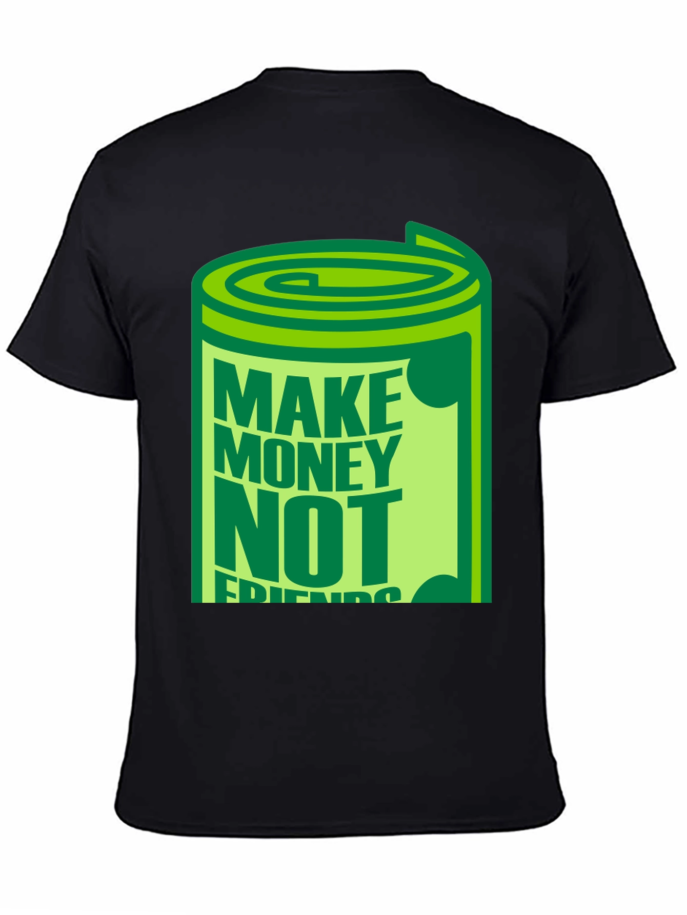 Make Money Not Friends Black Graphic T-Shirt