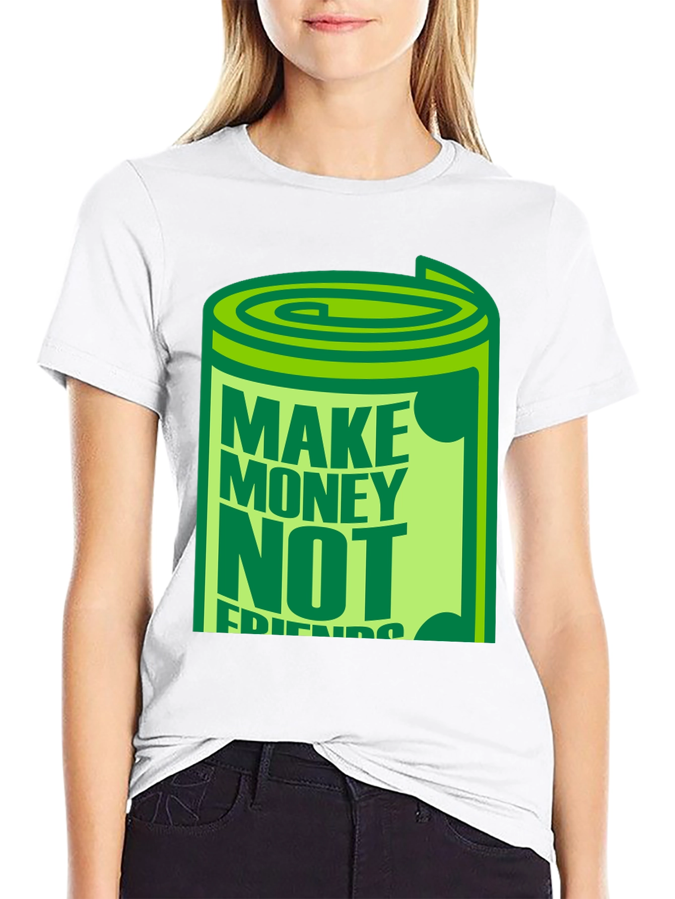 Make Money Not Friends Black Graphic T-Shirt