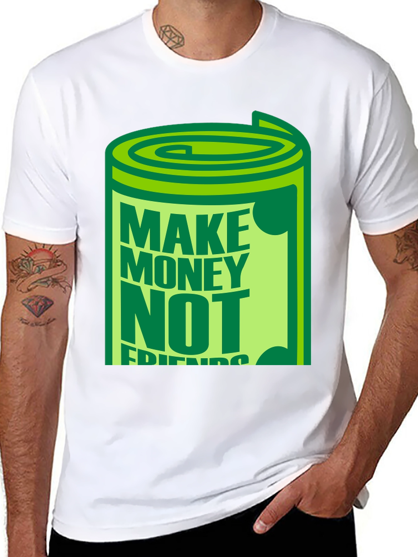 Make Money Not Friends Black Graphic T-Shirt