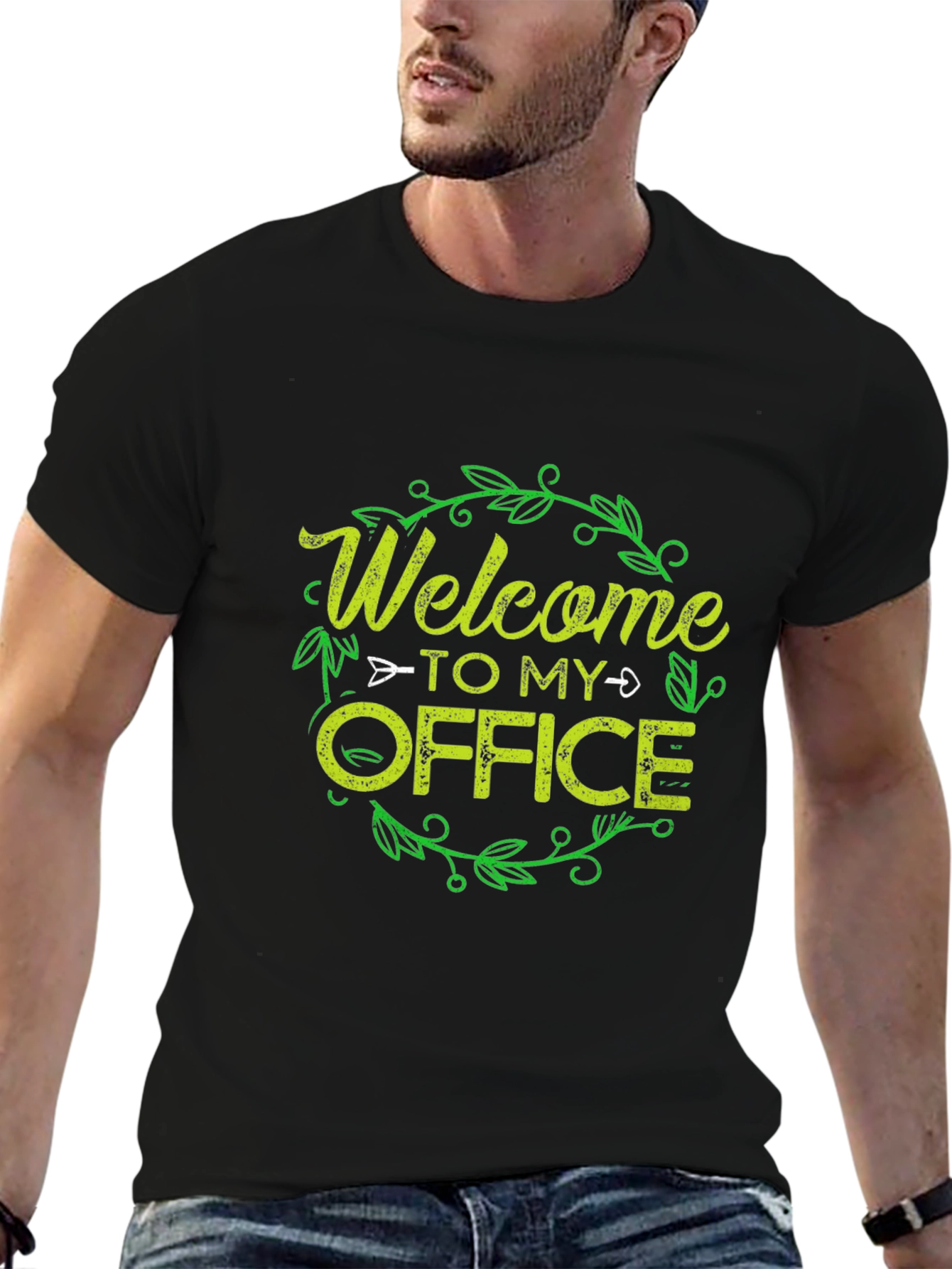Welcome to My Office Graphic Tee - Black