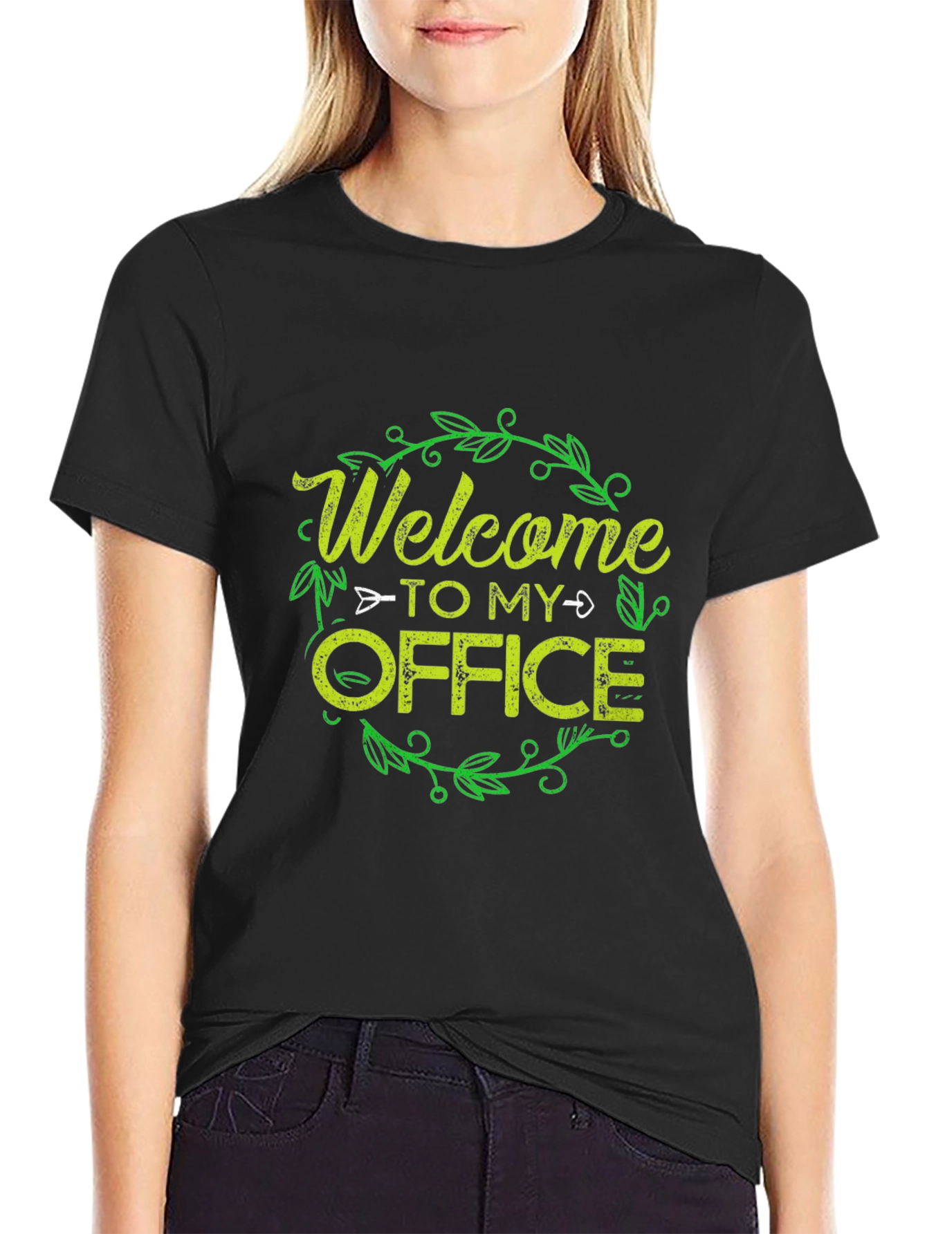 Welcome to My Office Graphic Tee - Black