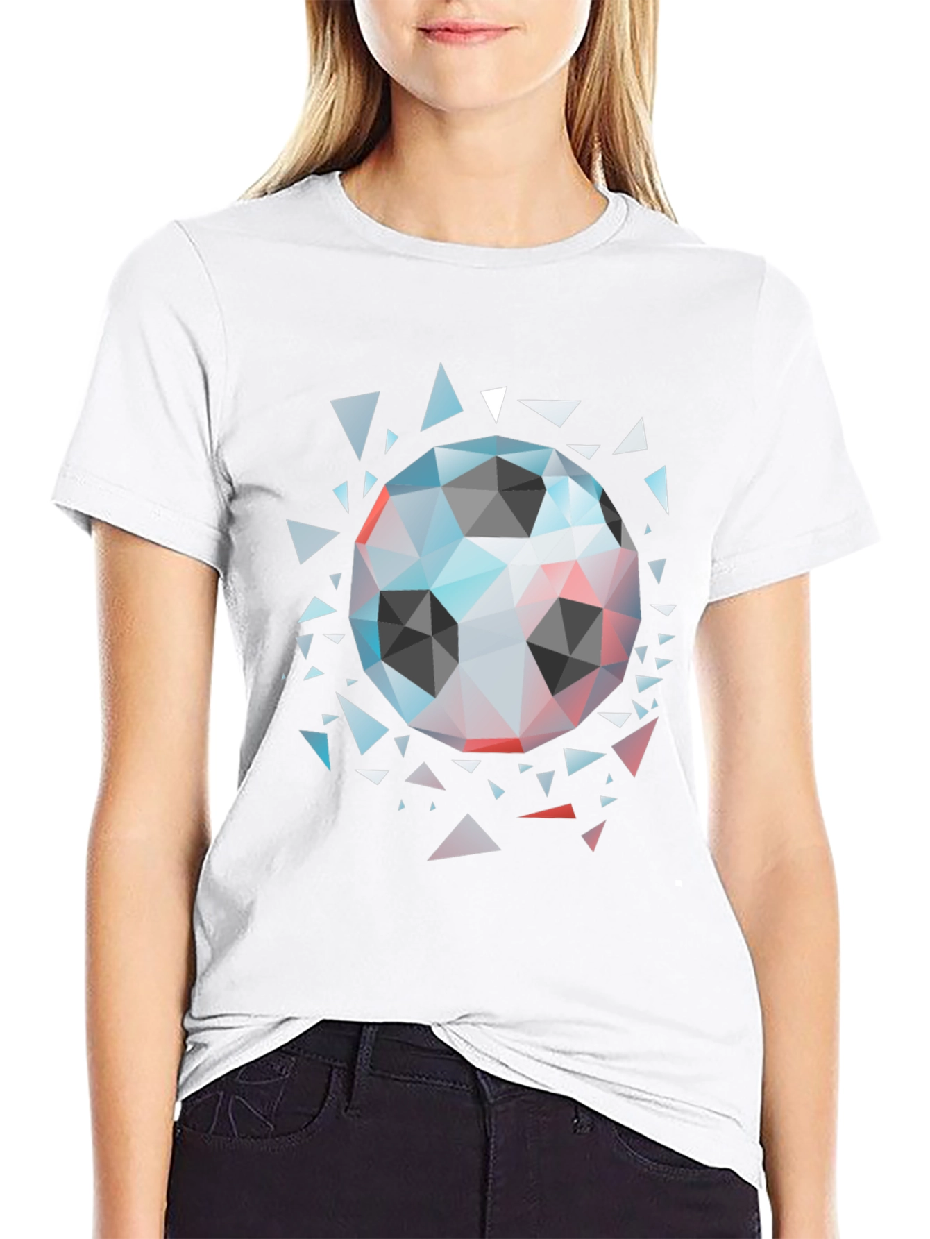 Geometric Soccer Ball Graphic Tee - Modern Mens Shirt