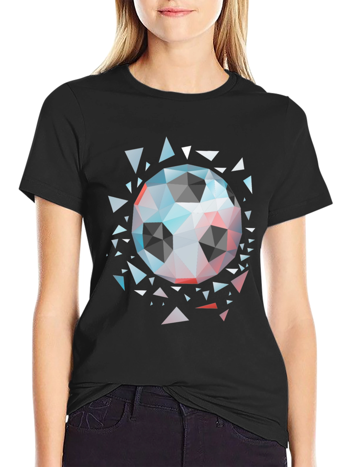Geometric Soccer Ball Graphic Tee - Modern Mens Shirt