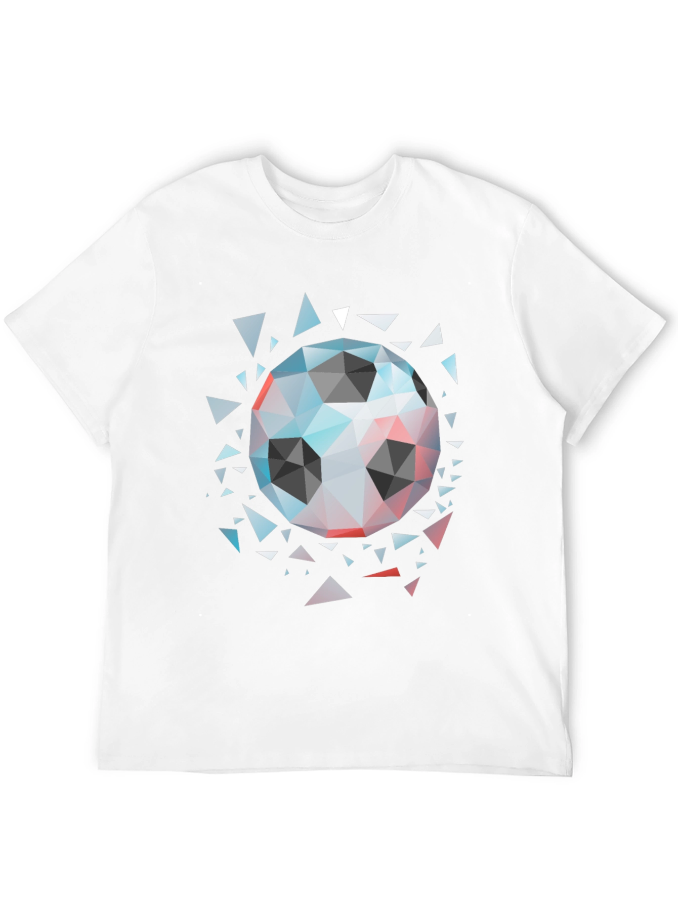 Geometric Soccer Ball Graphic Tee - Modern Mens Shirt