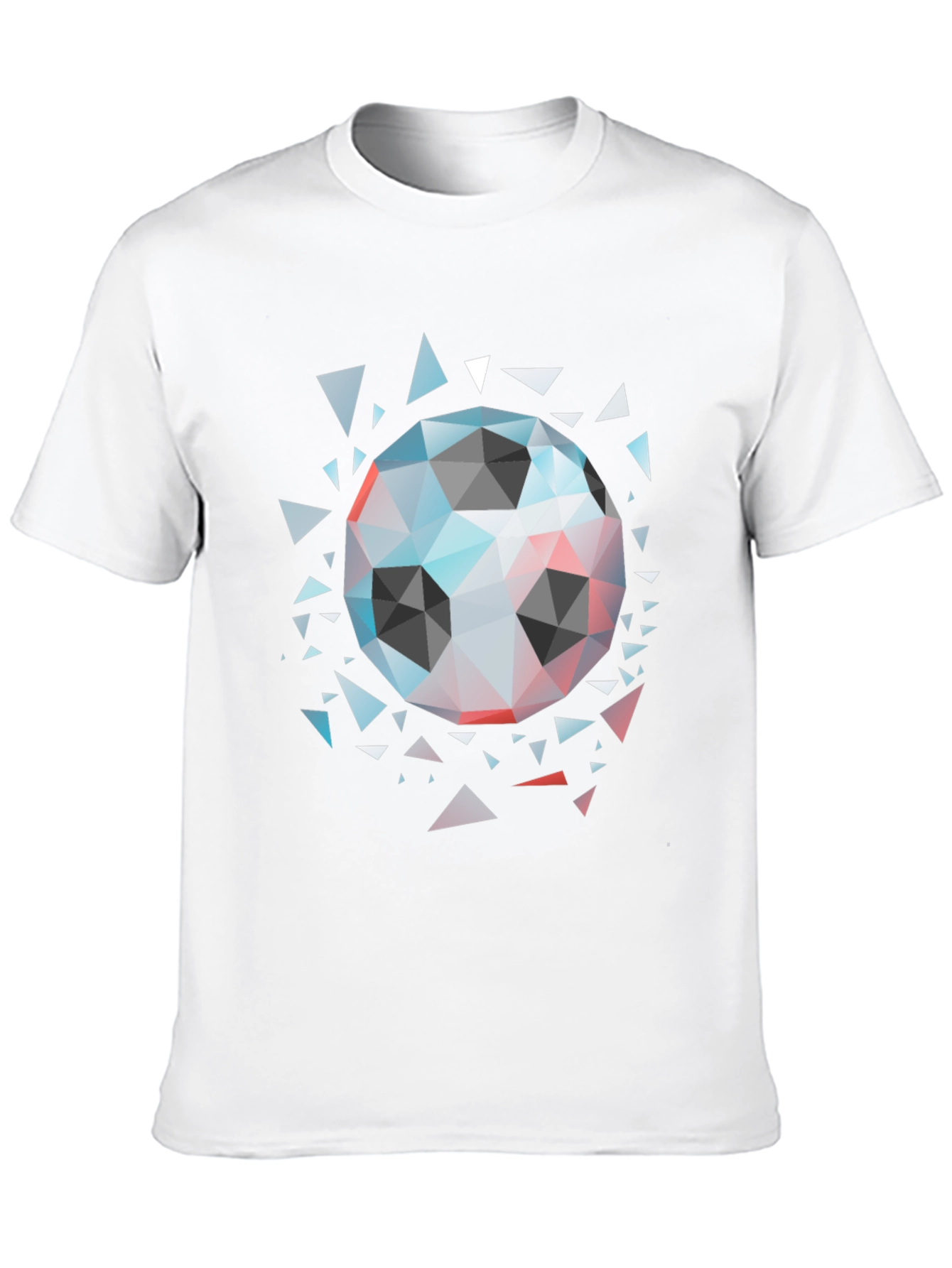 Geometric Soccer Ball Graphic Tee - Modern Mens Shirt