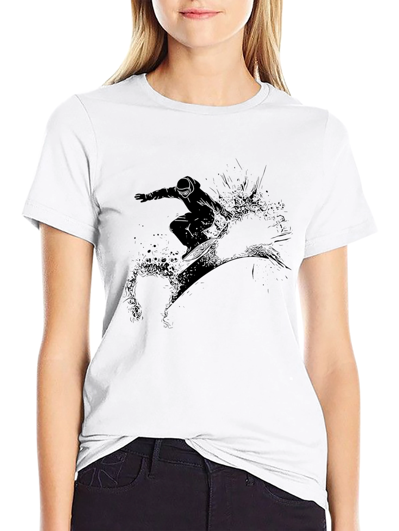 Black Snowboard Graphic Tee - Mens